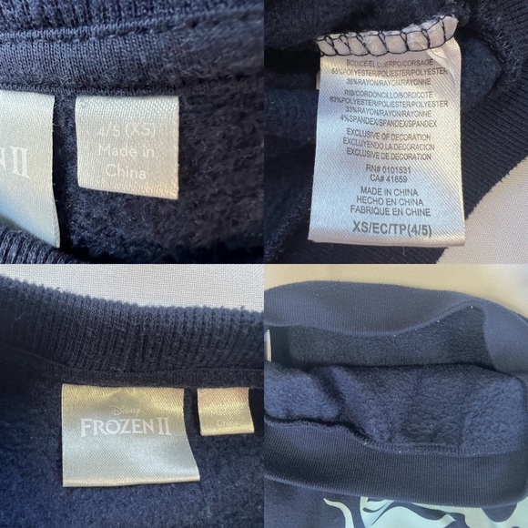 Disney Frozen II Elsa navy blue silver sequin snowflake sweatshirt  Size XS (4/5 - Picture 14 of 17
